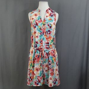 Everly Modcloth Shift Sky Blue Floral Dress  Sz M
